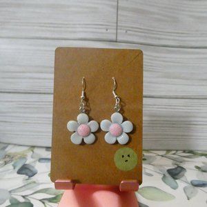 Blue flower Fish Hook earrings.